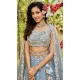 Net Sequance Embroidery Work Designer Lehenga Choli in Blue -1519245344534