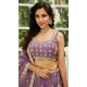 Tissue Silk Sequence Embroidery Work Designer Lehenga Choli in Purple -1519245344540