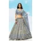Grey Color Silk Embroidery Stone Work Wedding Wear Lehenga Choli -1550066146618