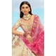 Cream Color Silk Embroidery Stone Work Wedding Wear Lehenga Choli -1550066146619