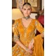Yellow Silk Printed Designer Wear Gown With Dupatta - 11738202832