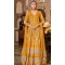 Yellow Silk Printed Designer Wear Gown With Dupatta - 11738202832