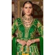 Green Silk Printed Designer Wear Gown With Dupatta - 11738202833