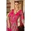 Rani Pink Silk Printed Designer Wear Plus Size Gown With Dupatta - 11738202834