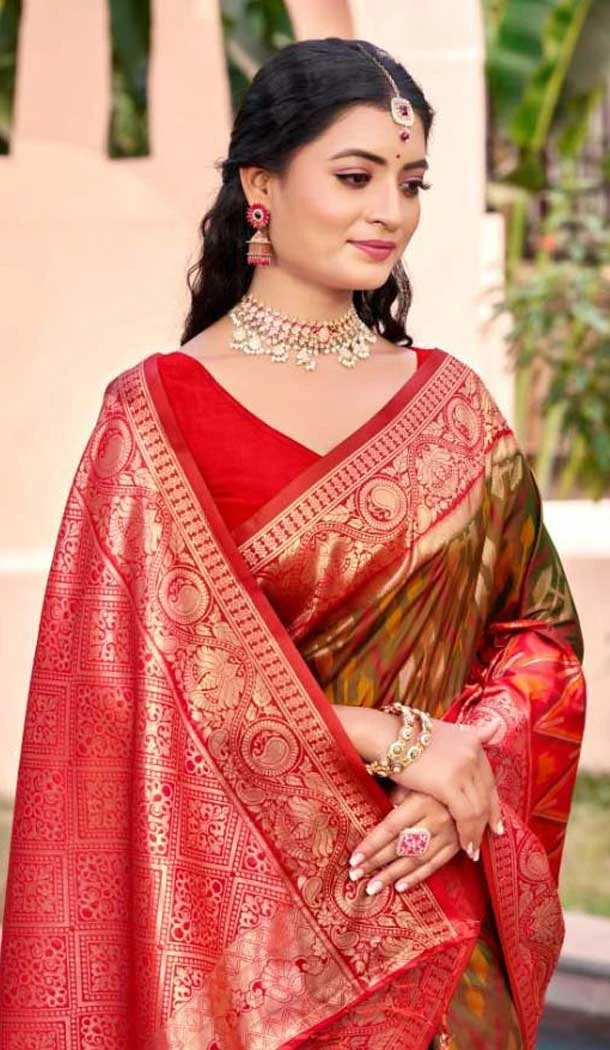 Brown Silk Weaving Work Traditional Wear Saree - 11741202856