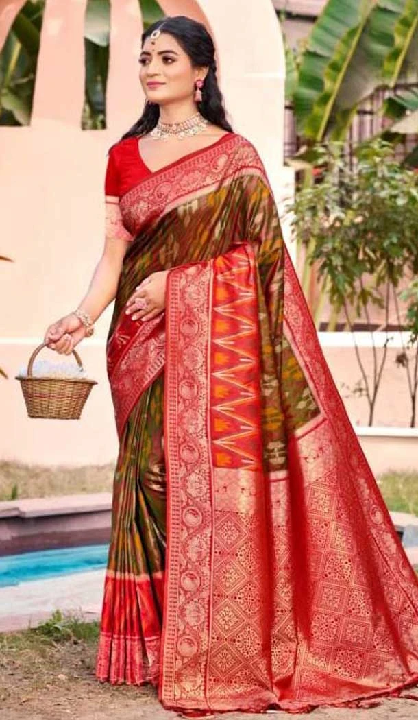 Brown Silk Weaving Work Traditional Wear Saree - 11741202856