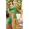 Rama Green Silk Weaving Work Traditional Wear Plus Size Saree - 11741202858