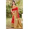 Red Silk Weaving Work Traditional Wear Plus Size Saree - 11741202859