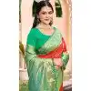 Peach Silk Weaving Work Traditional Wear Plus Size Saree - 11741202861