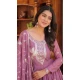 Lavender Star Georgette Embroidered Party Wear Gown With Dupatta - 11750202924