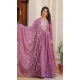Lavender Star Georgette Embroidered Party Wear Gown With Dupatta - 11750202924
