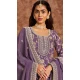 Dola Silk Sequins Work Pakistani Style Salwar Kameez In Purple - 116612202393