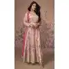 Pink Georgette Floral Print Work Party Wear Plus Size Anarkali Suit - 11701202612