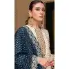 Cream Georgette Embroidery Work Party Wear Designer Plus Size Palazzo Salwar Suit - 11702202618