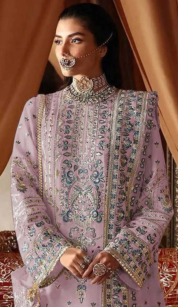 Georgette Embroidered Pakistani Salwar Kameez In Light Pink - 11708202640