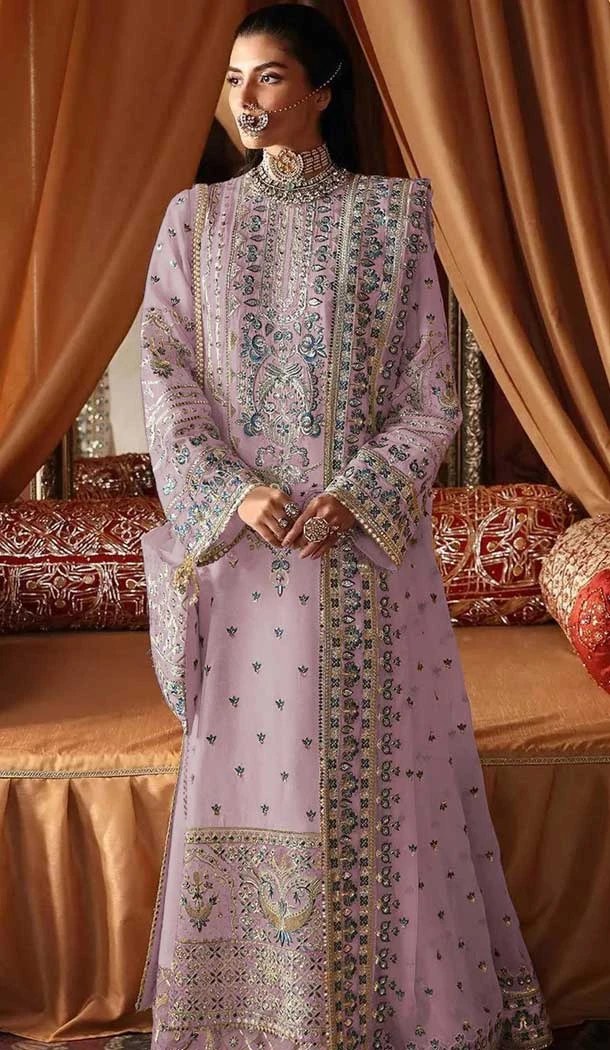 Georgette Embroidered Pakistani Salwar Kameez In Light Pink - 11708202640