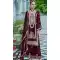 Wine Chinon Embroidery Work Pakistani Style Palazzo Salwar Suit - 11712202671