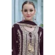 Purple Chinon Embroidery Work Pakistani Style Palazzo Salwar Suit - 11712202673