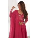 Rani Pink Organza Silk Digital Print Work Pakistani Anarkali Suit - 11718202700