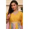 Multi Color Rangoli Silk Embroidery Work Party Wear Plus Size Anarkali Suit - 11729202782