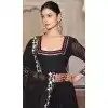 Black Georgette Lace Work Party Wear Plus Size Anarkali Suit - 11729202786