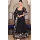 Black Georgette Lace Work Party Wear Anarkali Suit - 11729202786