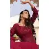 Maroon Georgette Embroidery Work Party Wear Plus Size Anarkali Suit - 11729202788