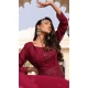 Maroon Georgette Embroidery Work Party Wear Anarkali Suit - 11729202788