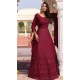 Maroon Georgette Embroidery Work Party Wear Anarkali Suit - 11729202788