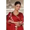 Rangoli Silk Embroidery Work Party Wear Plus Size Anarkali Suit In Red - 11729202790