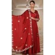 Rangoli Silk Embroidery Work Party Wear Anarkali Suit In Red - 11729202790