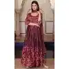 Multi Color Chinon Silk Embroidery Work Party Wear Plus Size Anarkali Suit - 11729202791