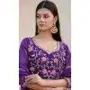 Purple Rangoli Silk Embroidery Work Party Wear Plus Size Anarkali Suit - 11729202794