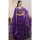 Purple Rangoli Silk Embroidery Work Party Wear Anarkali Suit - 11729202794