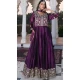 Rangoli Silk Embroidery Work Party Wear Anarkali Suit In Wine - 11729202795
