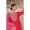 Rani Pink Rangoli Silk Embroidery Work Party Wear Plus Size Anarkali Suit - 11729202796