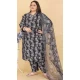 Black Lichi Viscose Printed Casual Wear Salwar Suit - 11663202398