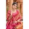 Banarasi Silk Weaving Work Traditional Wear Plus Size Saree In Peach - 11721202748