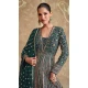 Green Georgette Embroidered Party Wear Gown With Dupatta - 11769203026