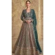 Green Georgette Embroidered Party Wear Gown With Dupatta - 11769203026
