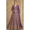 Purple Georgette Embroidered Party Wear Plus Size Gown With Dupatta - 11769203027