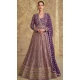 Purple Georgette Embroidered Party Wear Gown With Dupatta - 11769203027