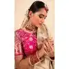 Cream Paithani Silk Printed Work Party Wear Plus Size Saree - 11779203138
