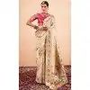 Cream Paithani Silk Printed Work Party Wear Plus Size Saree - 11779203138