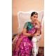 Wine Paithani Silk Print Work Party Wear Saree - 11779203139