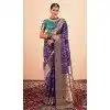 Purple Paithani Silk Printed Work Party Wear Plus Size Saree - 11779203140
