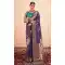 Purple Paithani Silk Print Work Party Wear Saree - 11779203140