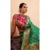 Green Paithani Silk Printed Work Party Wear Plus Size Saree - 11779203142
