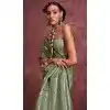 Pure Satin Weaving Work Party Wear Plus Size Saree In Pista Green - 11782203164