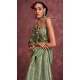 Pure Satin Weaving Work Party Wear Saree In Pista Green - 11782203164